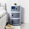 Round ABS Cylinder Cabinet Cupboard Drawer Storage Unit Bathroom Bedroom Stand