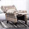 Recliner Armchair Tartan Chair Wing Back Sofa Lounge Chair Adjustable Footrest