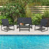 4 Pieces Patio Furniture Set Garden Outdoor Conversation Set w/Table