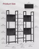 Large Industrial Bookcase Bookshelf Storage Shelves Metal Frame Black