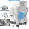 Magic Life Office Chair, Adjustable Desk Chair Flip-up Armrest Headrest - white