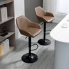 Adjustable Bar Stools Set of 2, Swivel Barstool W/ Footrest Dark Brown