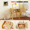 Cute End Tables Set of 2 with Rainbow & Cloud Patterns-Natural