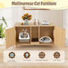Indoor Wooden Kitten House End Side Table-Natural