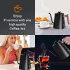 Electric Gooseneck Kettle, Coffee & Teapot with Digital Display- SS - Black