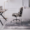 Black White Spotted Printed Velvet Office Chair Swivel Adjustable Desk Cow Seat