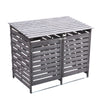 Double Wheelie Bin Storage Grey Slatted Store Cover Garden Rubbish Dustbin 2Shed
