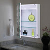 LED Illuminated Bathroom Mirror Cabinet with Shaver Socket Clock Sensor Anti-fog
