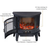 Black Electric Fireplace Log Burning Flame Stove Fire Heater Thermal Wood 1800W
