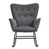 Modern Rocking Accent Chair High Wingback Padded Lounge Glide Seat for Nursing