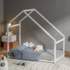 Solid Pine Wood Kids Toddlers Bed House Shape Frame Floor Slat Bedframe Bedstead