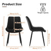 2pcs Black Velvet Dining Chairs Set Padded Seat Back Restaurant Chair