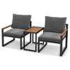 3Pcs Outdoor Conversation Set Garden Patio Furniture Chair Table Set w/Cushions