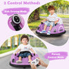 Kids Ride on Bumper Car 12V Electric Bumping Car 360 Degree Spin Pink