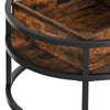 Lift Top Round Coffee Table with Storage Compartment, Living Room, Brown