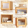 Small Corner Sideboard Storage Organizer Bamboo Cabinet-Natural