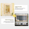 LED Illuminated Bathroom Mirror Golden Brushed Beveled Frame Makeup Wall Mirror