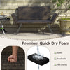 Metal Frame Wicker Couch Patio Convertible Sofa for 2-Grey
