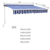 Stripe Retractable Door Canopy Window Front Porch Overhead Roof Cover Manual