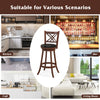 2Pcs Swivel Bar Stools Upholstered Counter Height Barstools w/ PU Seat 29"