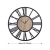 Wall Clock Big Giant Large Roman Numerals Skeleton Metal Face Clocks Wood Centre