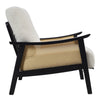 Mid-Century Modern Wooden Frame Accent Chairs Velvet Upholstered Rattan Armchair