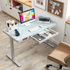 120 x 60 CM Whole-Piece Glass Standing Desk w/ USB Type-C Outlets White