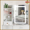 Dressing Table With LED Light Bar Mirror Drawers Stool Vanity Set Bedroom Makeup