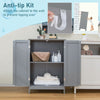 Bathroom Grey Floor Cabinet Free-standing Storage Cabinet
