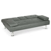 Sofa Bed Faux Leather with Cup Holders 2 Seater Click Clack Living Room Recliner
