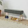 Rib Corduroy Fabric Hallway Shoe Bench Chair Bedroom Window Seat Bed End Stool