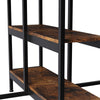 Rustic Rolling Drop Leaf Dining Table Folding Kitchen Table with Open Shelves