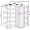 Garden Shed Grey 191x130x198 Galvanised Steel J9C7
