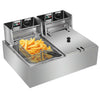 Commercial 20L 5000W Electric Deep Fryer Fat Chip Dual Tank Stainless Steel UK