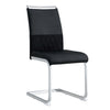 Dining Chairs Set of 2 Cantilever Chairs with Stylish Chrome Metal Black