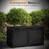 Rattan Texture Storage Container with Wheels & Lockable Lid Black