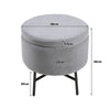 Round Velvet Makeup Seat Storage Ottoman Pouf Stool Dressing Table Vanity Chair