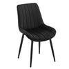 2pcs Black Velvet Dining Chairs Set Padded Seat Back Restaurant Chair