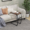 Heavy-duty Metal Frame End Table Rustic Bedside Storage Table Snack Table