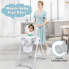 Adjustable Toddlers High Dining Chair Foldable Baby Highchair w/Double Trays