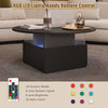 Coffee Table with LED Lights Cocktail Sofa Center Table for Living Room Black