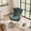 Soft Comfy Padded Rocking Chair Wood Legs Gliding Rocker Accent Lounge Armchair