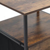 Industrial Rustic Wood Storage Cabinet with Shelves & Fabric Drawers Metal Legs