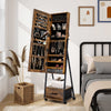 Mobile Mirror Jewelry Cabinet Standing Makeup Organizer Jewelry Armoire Lockable