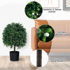 2 Pack Faux Bushes Ball Plants Artificial Boxwood Topiary Ball Tree
