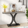 100 cm Industrial Console Table, Narrow Entryway Foyer Table with X shape Base