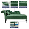 Chaise Lounge Elegant Colourful Velvet Reader's Bedroom Lounge Sofa w/ Wood Legs
