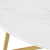 ROUND DINING TABLE FOR 4 PEOPLE CIRCULAR MODERN DINING TABLE WITH GOLD METAL LEG