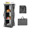 Folding Pop-Up Cupboard Compact Camping Storage Cabinet w/Carrying Bag Grey XL