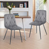 Set of 4 Velvet Dining Chairs Padded Seat Metal Legs Kitchen Home Office UK